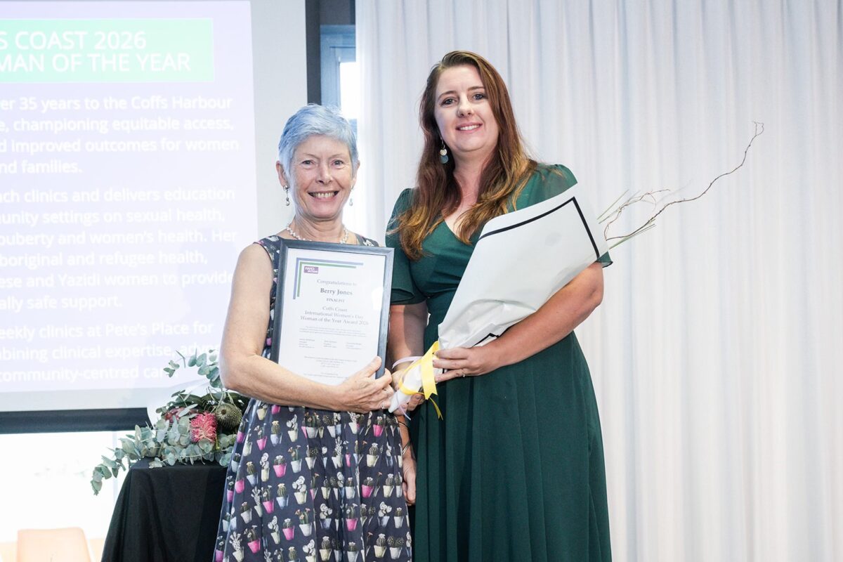 Nurse Berry Jones with previous year Finalist, Tiga Cross.