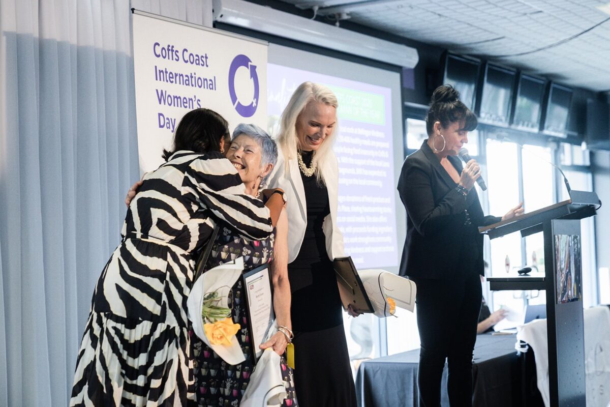 Nurse Berry on stage with the other finalists