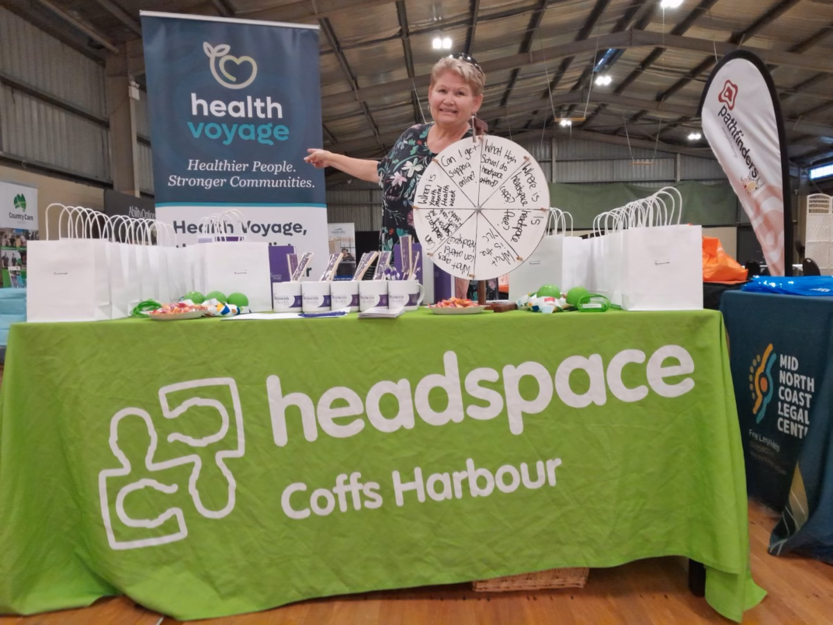 Janene hosting a Health Voyage Stall at the Living Well Expo in May 2026